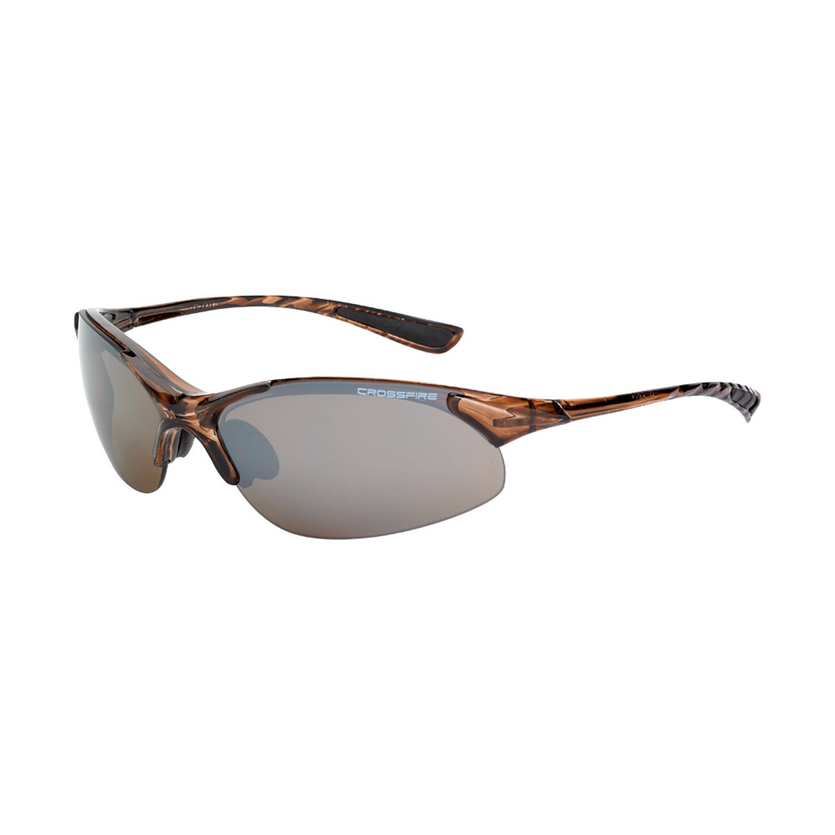 Crossfire XCBR - Premium Safety Eyewear - Crystal Black Frame - Indoor/Outdoor Lens - Crystal Brown / HD Brown Mirror