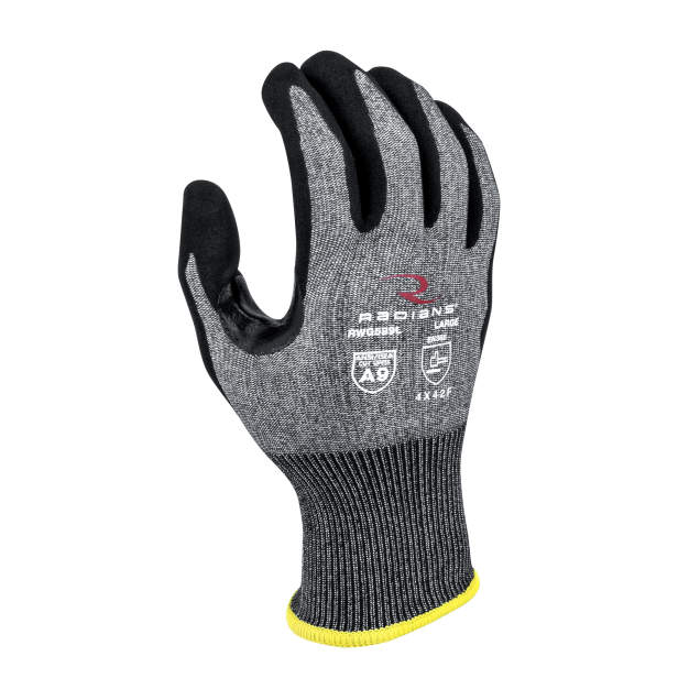 Radians RWG589 Cut Protection Level A9 Sandy Foam Nitrile Coated Glove