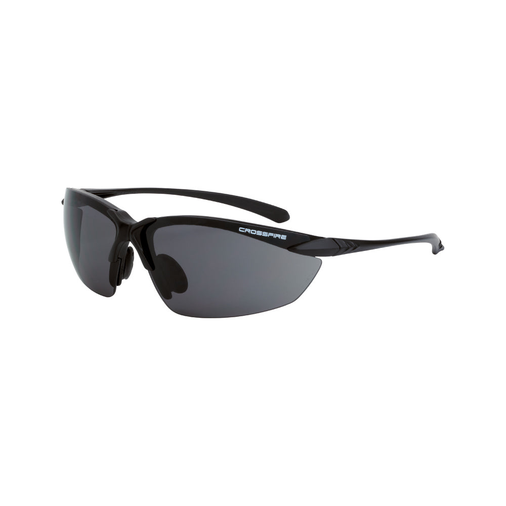 Crossfire SNIPER - Premium Safety Eyewear - Crystal Brown Frame - HD Brown Mirror Lens - Matte Black / Smoke
