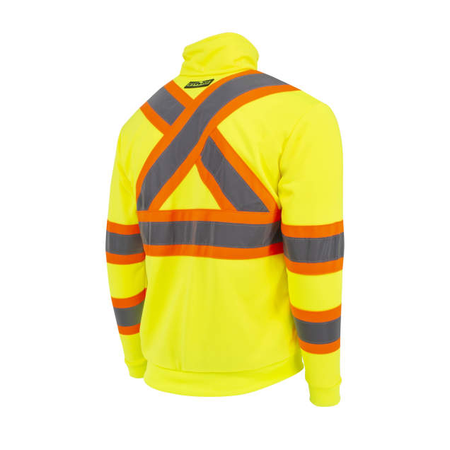Radians SW01X-2 High Neck Zip Front X-Back Hooded Sweatshirt