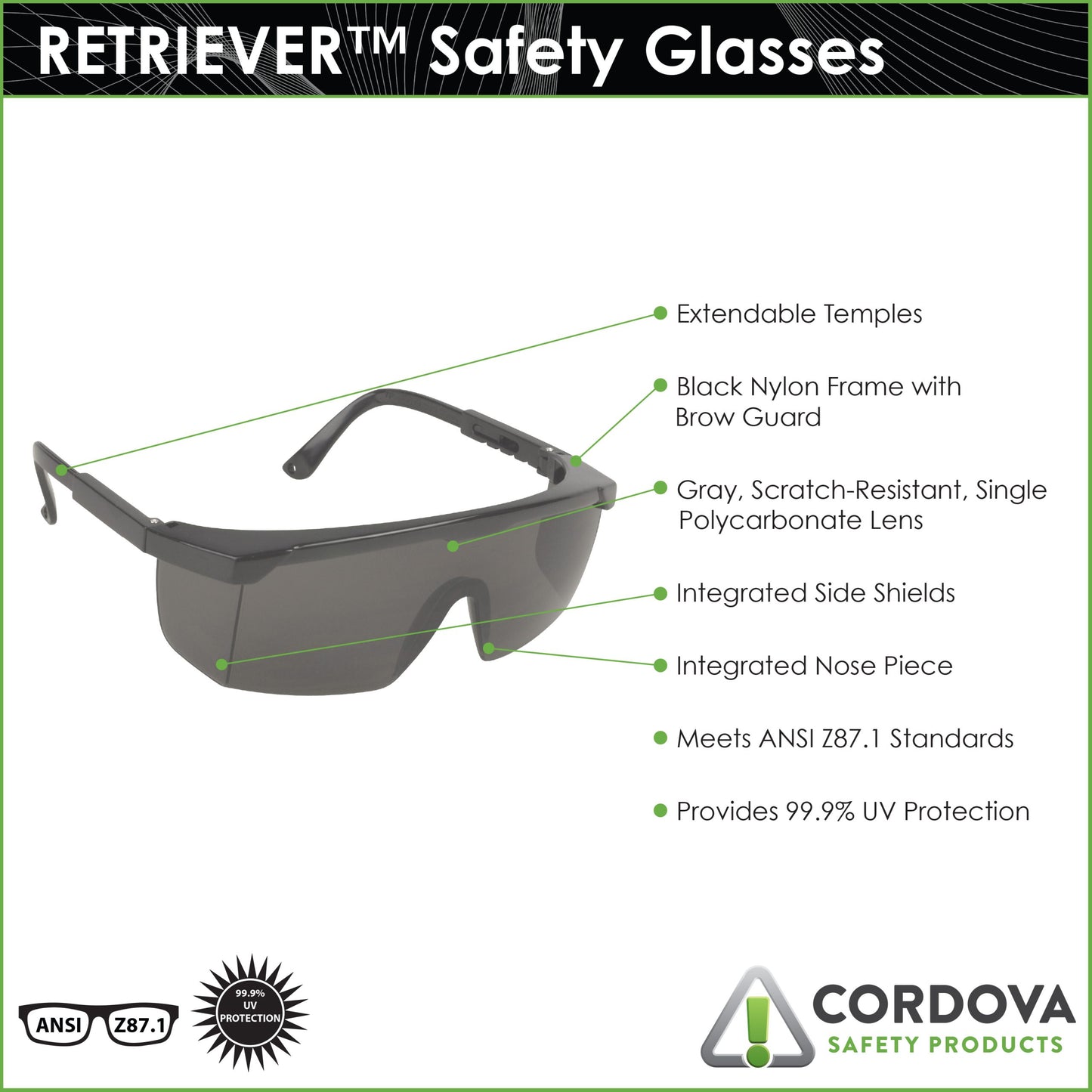 Cordova Retriever™ Black Frame, Gray Lens Wit #EJB20S image 3