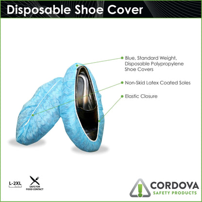 Cordova Blue Polypropylene Shoe Cover, Non-skid #SC40 - SC40L image 3