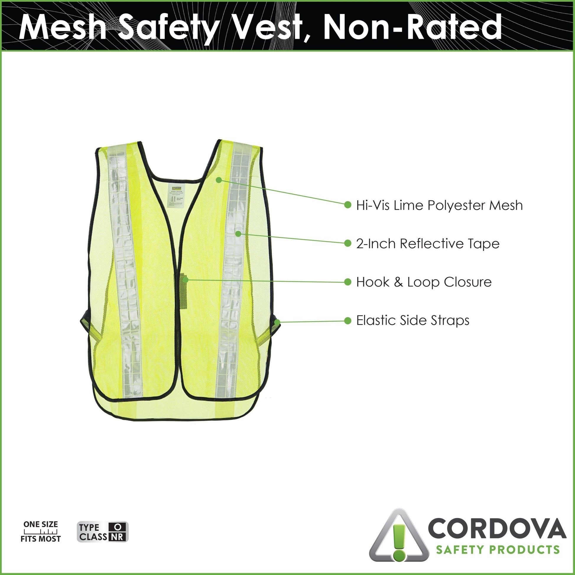 Cordova General PUrpose, Non-rated Lime Vest W/ #SPV121W image 2