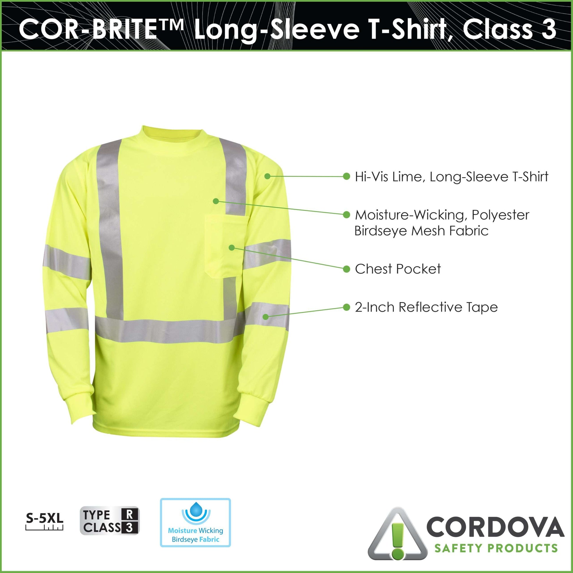 Cordova Class 3 Lime Birdseye Mesh Fabric T-shir #SPV511 - SPV511L image 4