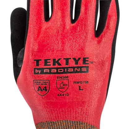 Radians RWG756 TEKTYE® Nitrile Reinforced Thumb A4 Cut Protection Glove