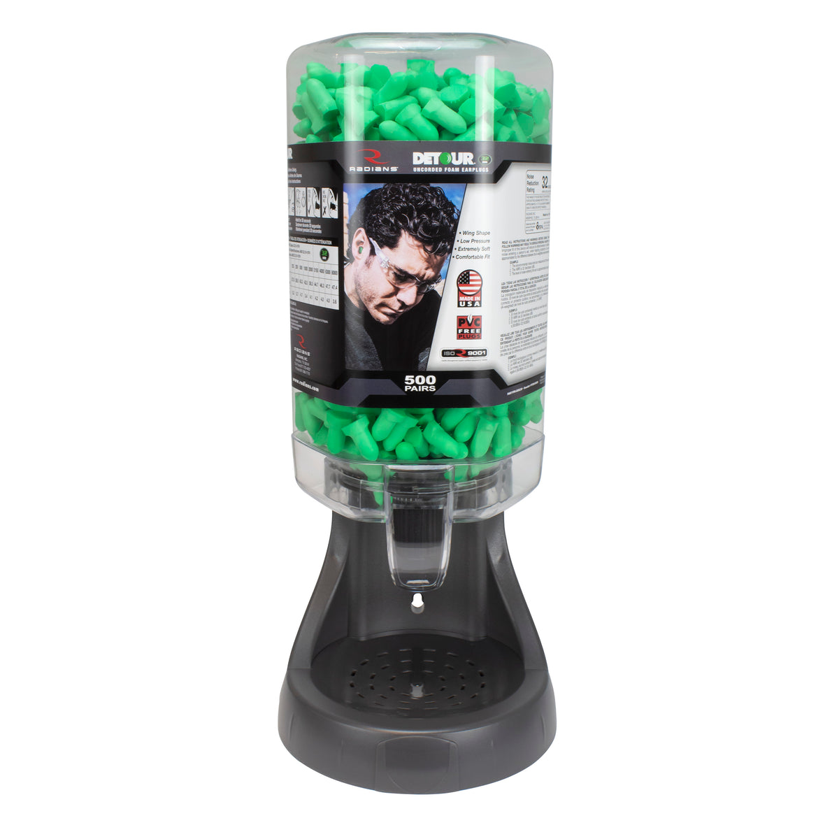 Radians FPD-500L30 - Refillable Dispenser with Detour® 32 Earplugs - 500 Pair - additional view