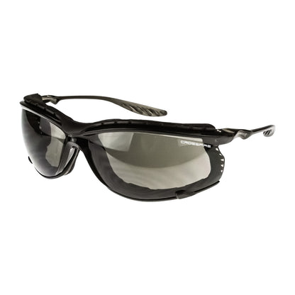 Crossfire 24SEVEN-FOAM - 24Seven® Foam Lined Safety Eyewear - Crystal Black Frame - Smoke Anti-Fog Lens - Crystal Black / Smoke AF