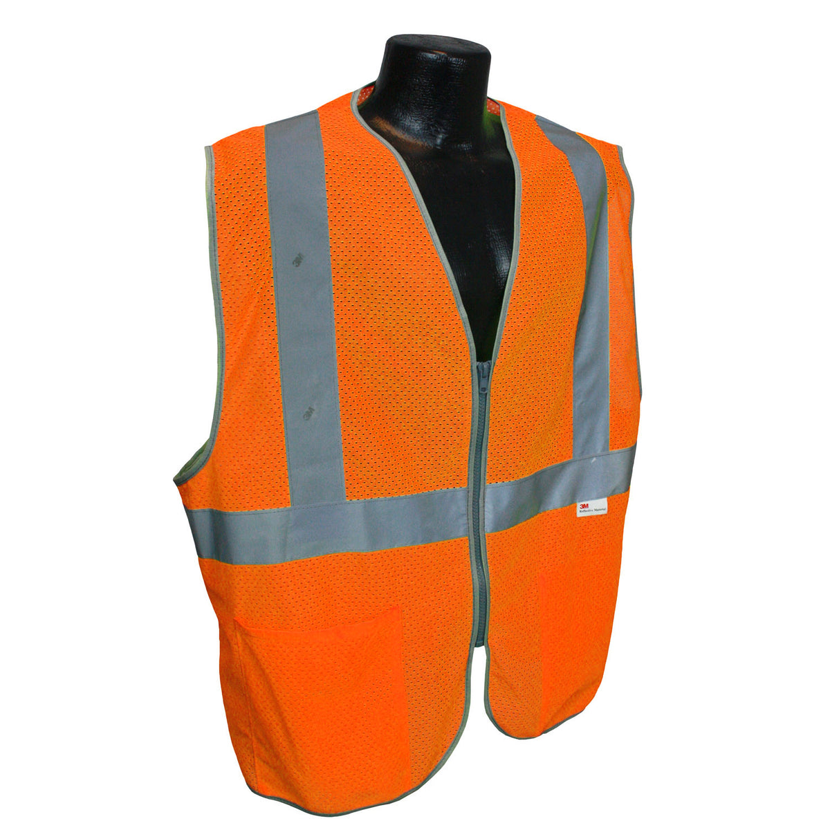 Radwear USA 5ANSI-PCZ - Type R Class 2 Safety Vest - 3.5oz Poly Mesh - Hi-Vis Orange