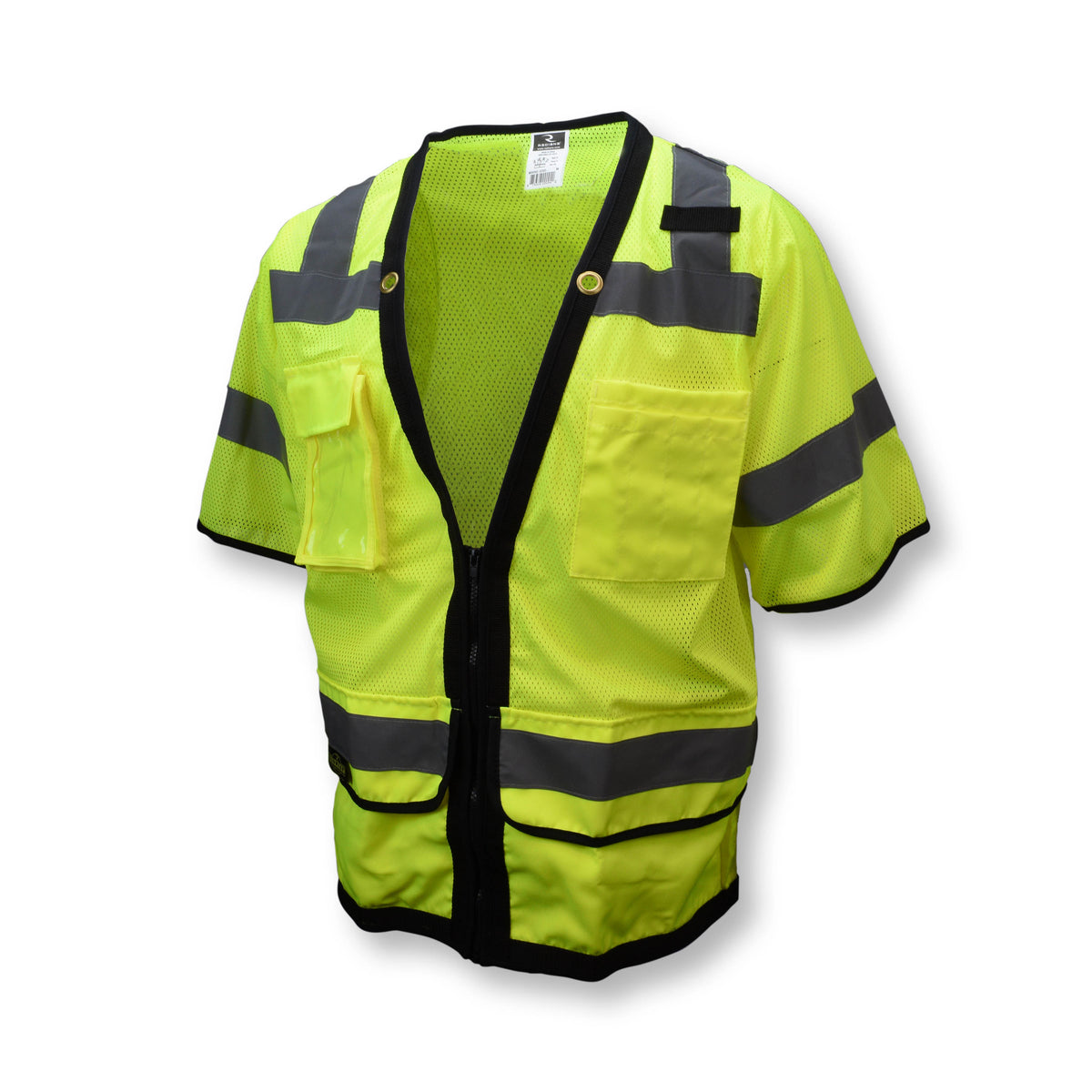 Radians SV59Z-3 - Type R Class 3 Heavy Duty Mesh Surveyor Safety Vest with Zipper - Hi-Vis Green