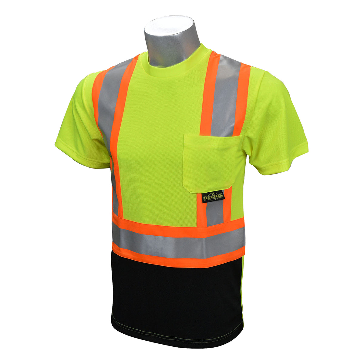 Radians ST11BX - Type R Class 2 Black Bottom T-Shirt X-Back - Hi-Vis Green / Black