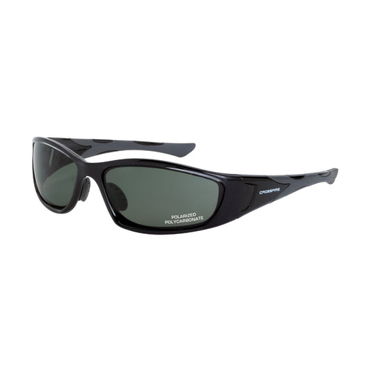 Crossfire MP7 - Polarized Safety Eyewear - Black / Blue-Green POL