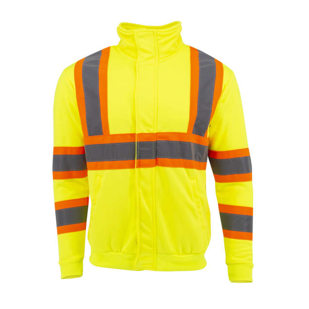 Radians SW01X-2 High Neck Zip Front X-Back Hooded Sweatshirt