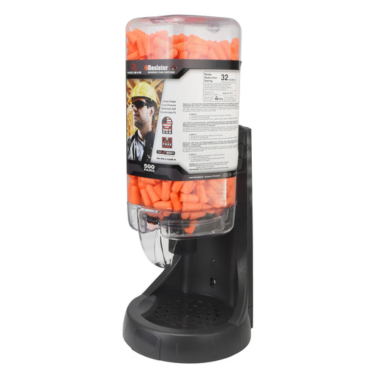 Radians FPD-500L70 - Refillable Dispenser with Resistor® 32 FP70 Plugs - 500 Pair - Orange