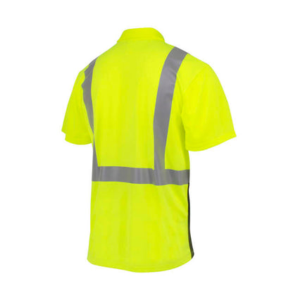 Radians ST12B Class 2 High Visibility Color Blocked Safety Short Sleeve Polo