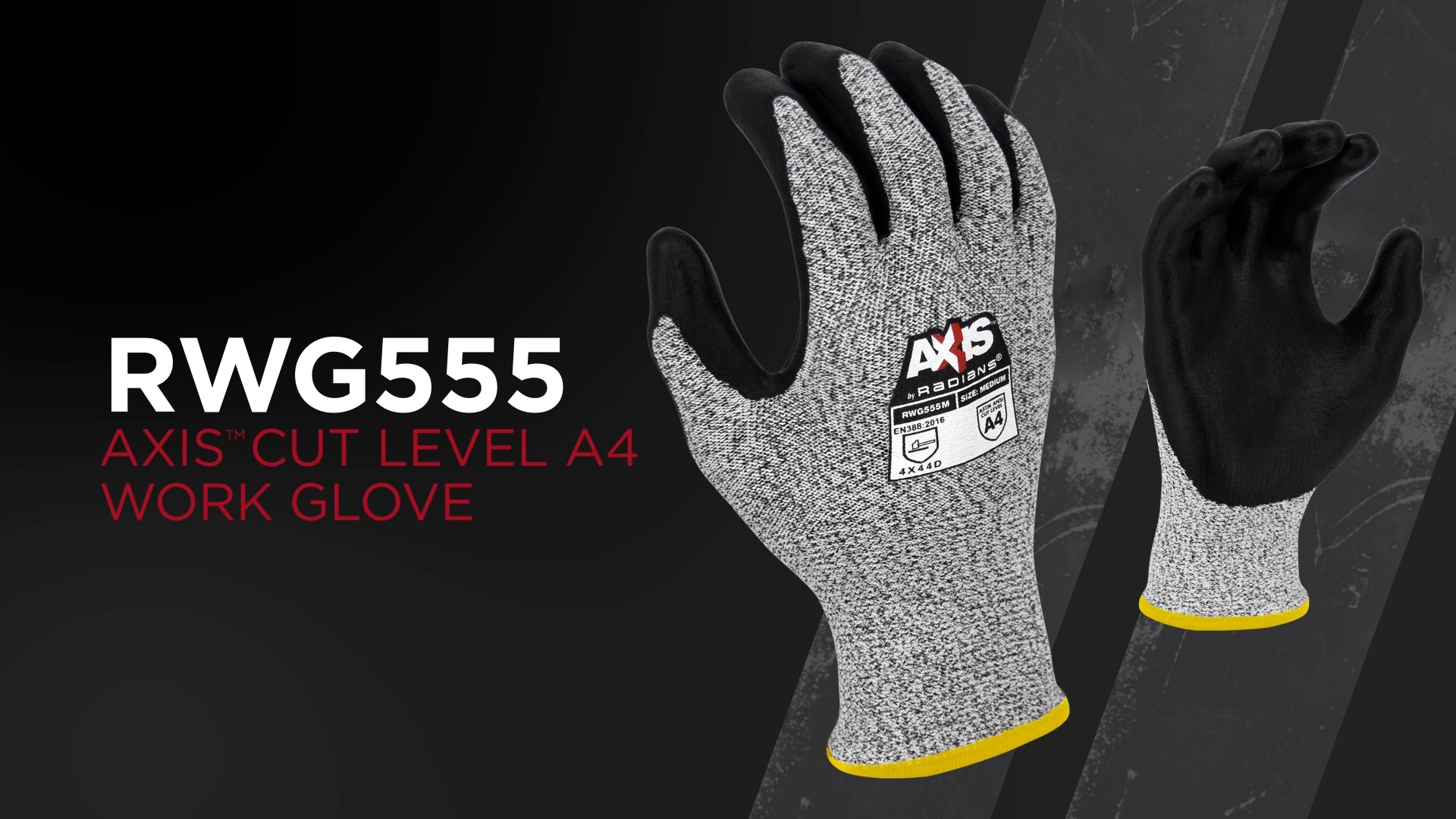 Radians RWG555 AXIS™ Cut Protection Level A4 Work Glove