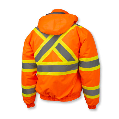 Radians SJ11QX-3 Class 3 X-Back Quilted Bomber Jacket with Hood