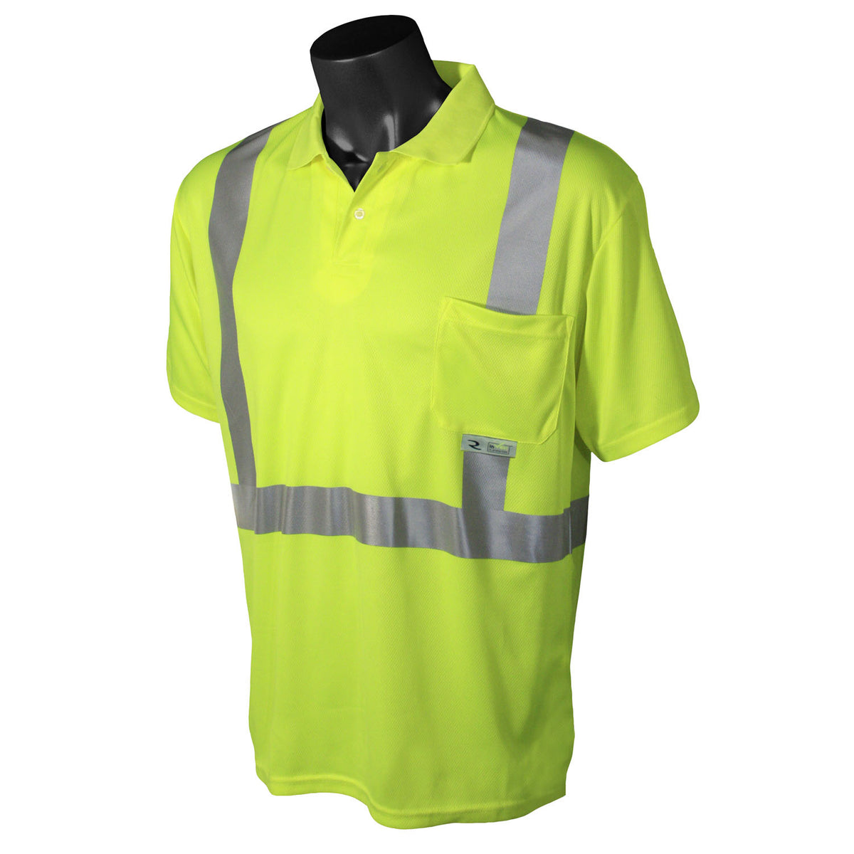 Radians ST12 - Class 2 High Visibility Safety Short Sleeve Polo Shirt - Hi-Vis Green