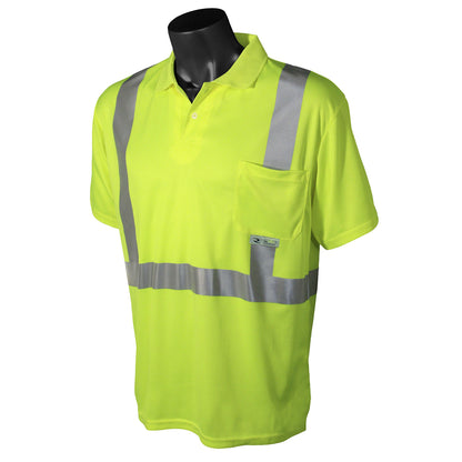 Radians ST12 - Class 2 High Visibility Safety Short Sleeve Polo Shirt - Hi-Vis Green