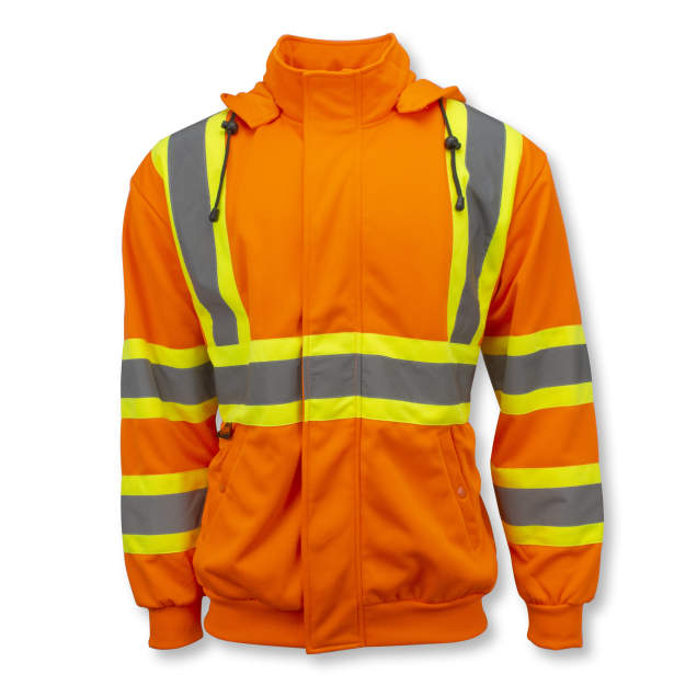 Radians SW01X-2 High Neck Zip Front X-Back Hooded Sweatshirt