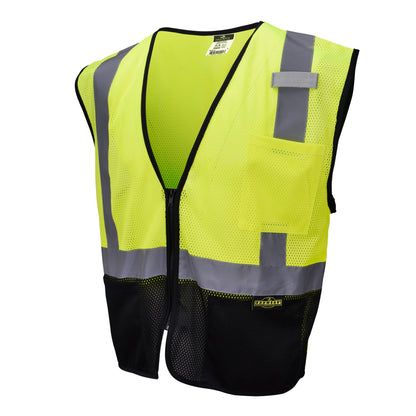 Radians SV3B-2ZGM-M Hi-Vis Green SV3B Color-Blocked Economy Mesh Safety Vest