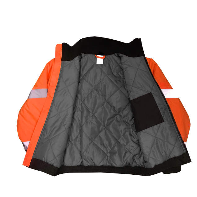 Radians SJ11QB Class 3 High Visibility Weatherproof Bomber Jacket with Quilted Built-in Liner