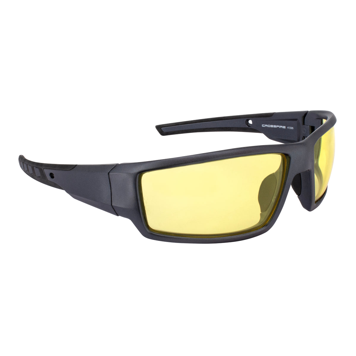 Crossfire CUMULUS - Premium Safety Eyewear - Aluminum Gray Frame - Amber Lens - additional view