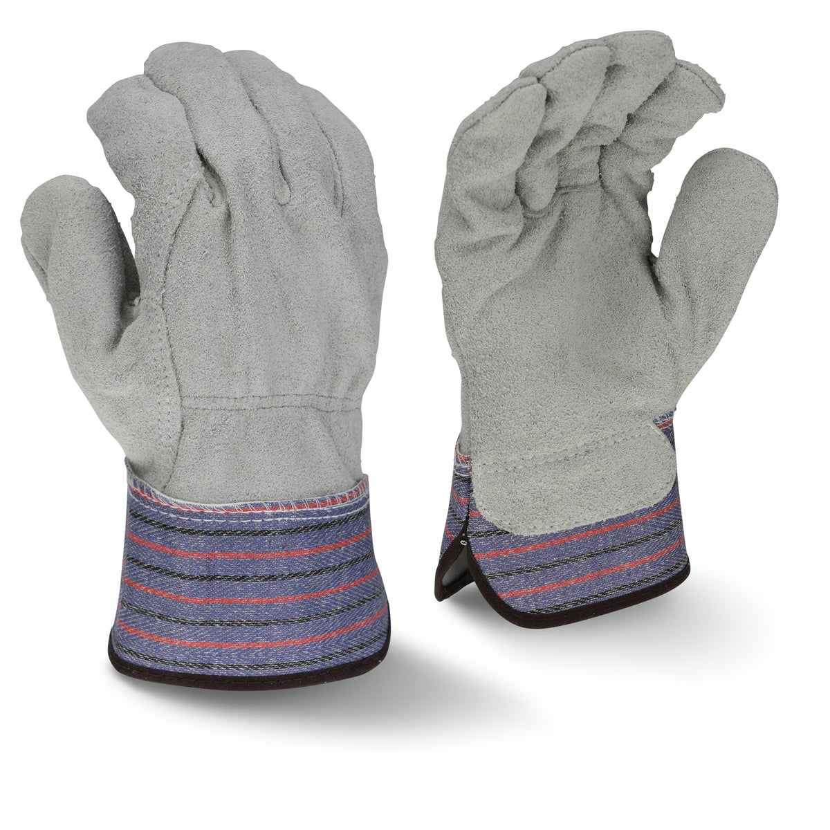 Radians RWG3206 - Full Regular Shoulder Gray Split Cowhide Leather Palm Glove - Gray