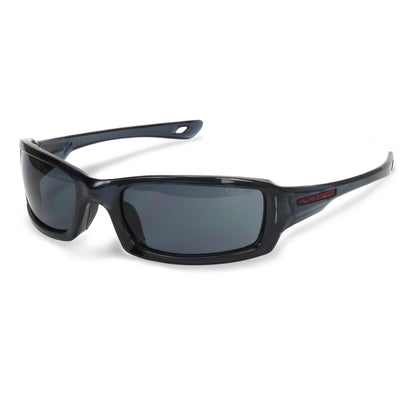 Crossfire M6A - Premium Safety Eyewear - Crystal Black Frame - Smoke Lens - Crystal Black / Smoke