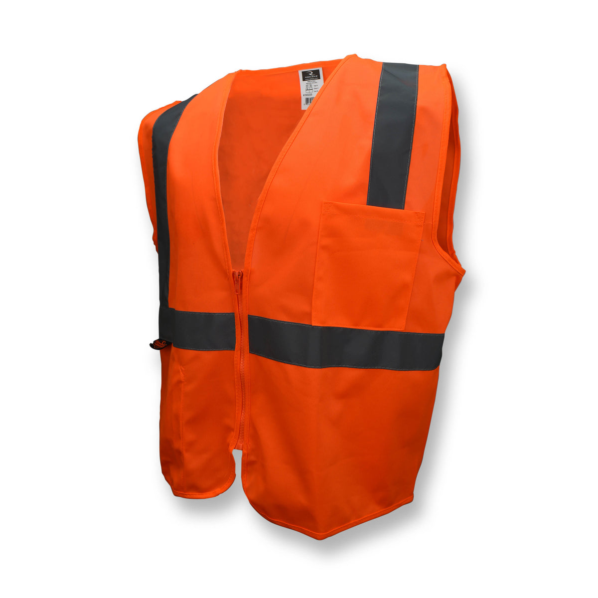 Radians SV2ZOSS Hi-Vis Orange SV2Z Economy Type R Class 2 Solid Safety Vest with Zipper