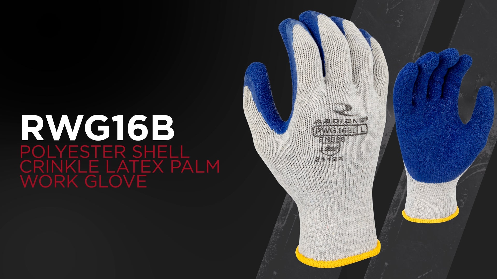 Radians RWG16B Polyester Shell with Crinkle Latex Coated Palm