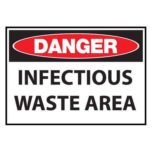 ZING 10051A Sign, Danger, Infectious Waste Area, 7 x 10 in Aluminum
