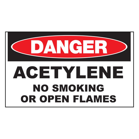 ZING 10107A Sign, Danger Acetylene, 7 x 10 in, aluminum