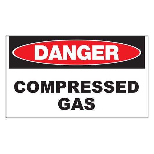 ZING 10117A Sign, Danger Compressed Gas, 10 x 14 in, aluminum