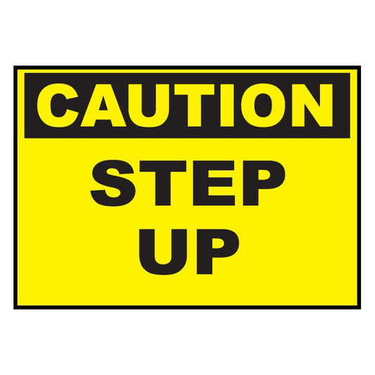 ZING 10130A Sign, Caution Step Up, 7 x 10 in, aluminum