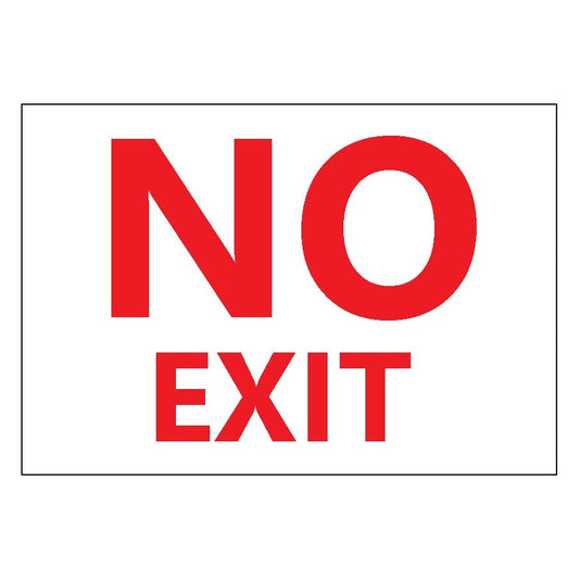 ZING 1886 Sign, No Exit, 7 x 10 in, Plastic