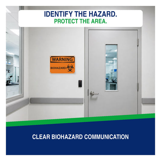 ZING 1919A Warning Biohazard Sign, 7 x 10 in Aluminum