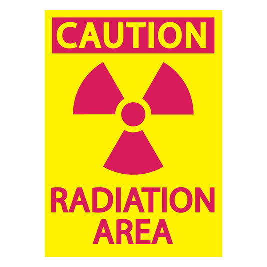 ZING 1925A Caution Radiation Area Sign, 10 x 7 in, Aluminum
