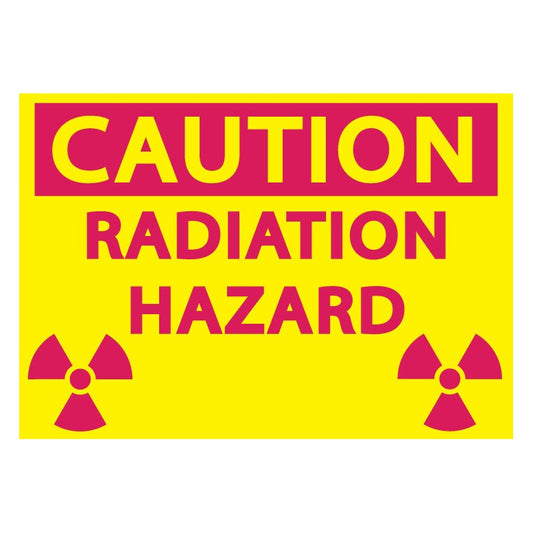ZING 1927A Caution Radiation Hazard Sign, 7 x 10 in, Aluminum