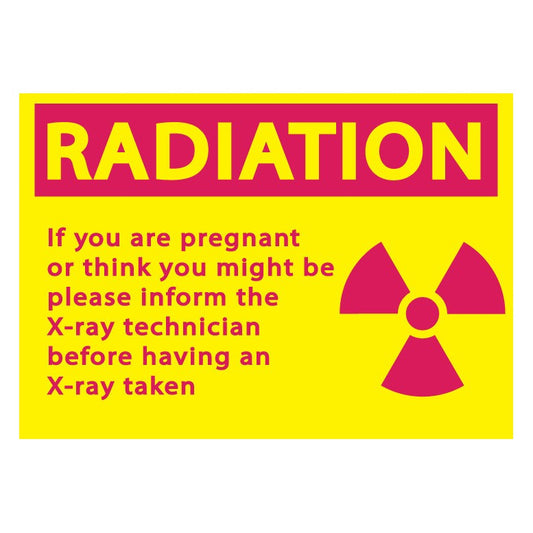 ZING 1933A Radiation Notify X-Ray Technician Sign, 7 x 10 in, Aluminum