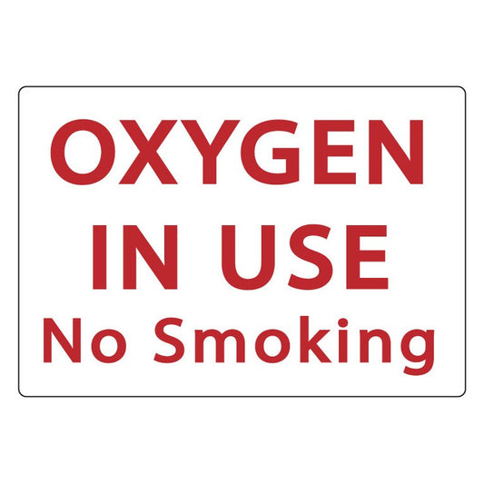 ZING 1939 Sign, Oxygen In Use No Smoking, 7 x 10 in, Plastic