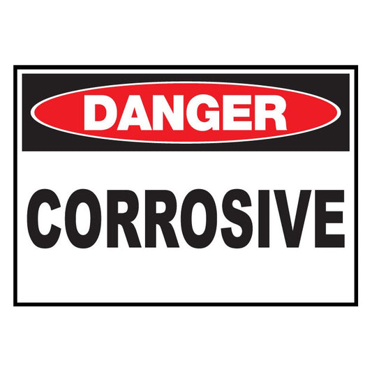 ZING 1979 Sign, Danger, Corrosive 7 x 10 in Plastic