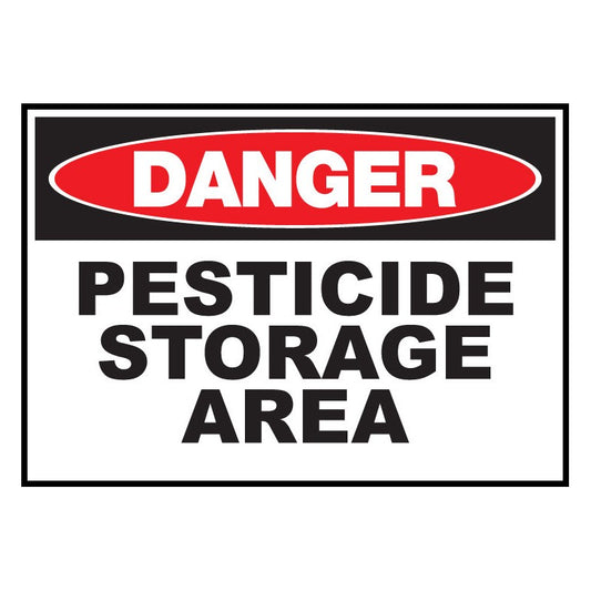 ZING 20002 Sign, Danger, Pesticide Storage Area, 10 x 14 in Plastic