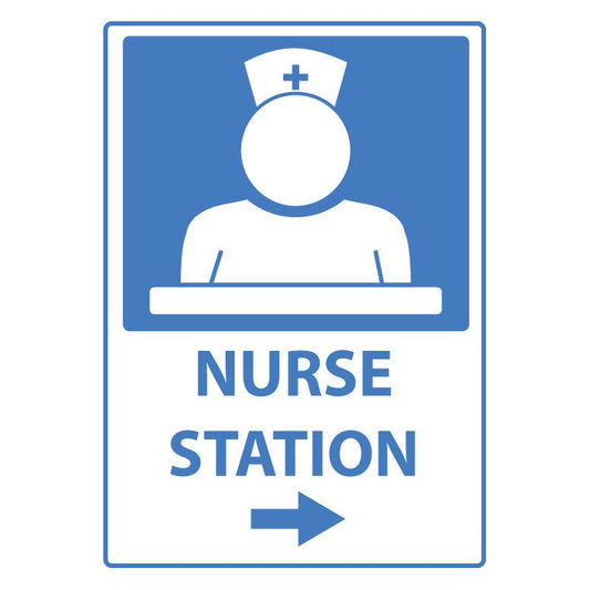 ZING 20079 Sign, Nurse Station, Right Arrow, 14 x 10 in Plastic