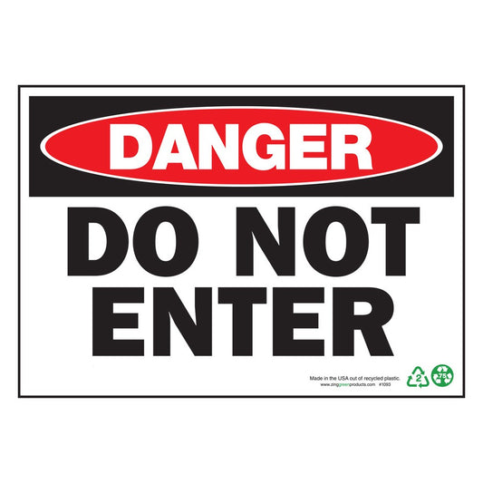 ZING 2093A Safety Sign, Danger Do Not Enter, 10 x 14 in, Alum