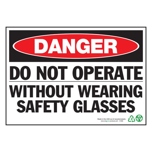 ZING 2096A Safety Sign, Danger Do Not Operate, 10 x 14 in, Alum