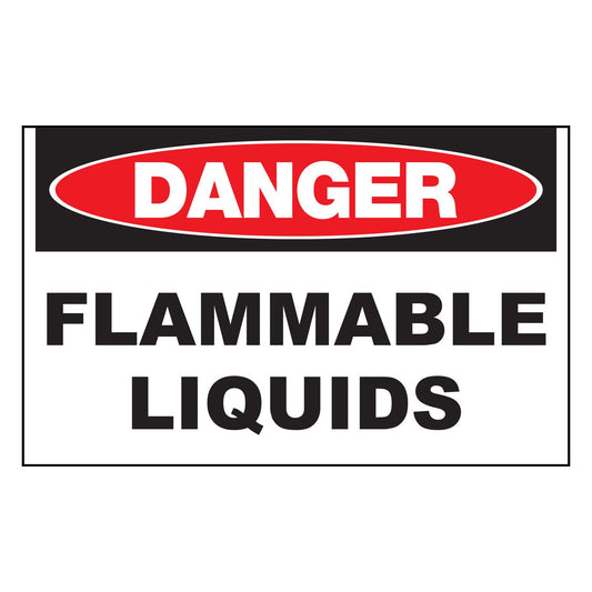 ZING 2099 Sign, Danger Flammable Liquids, 10 x 14 in, plastic