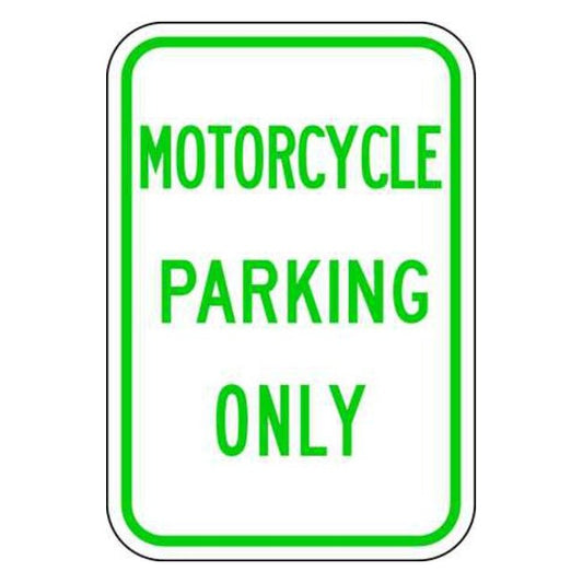 ZING 2203 Sign, Motorcycle Parking Only, 12 x 18 in, Egp