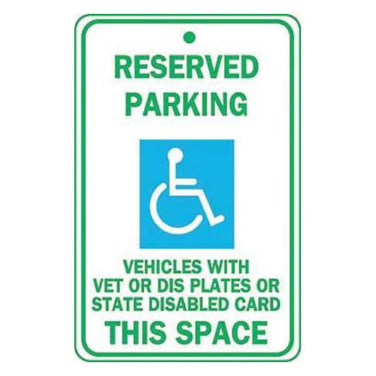 ZING 2216 Sign, Reserved Parking, Egp, 12 x 18 in