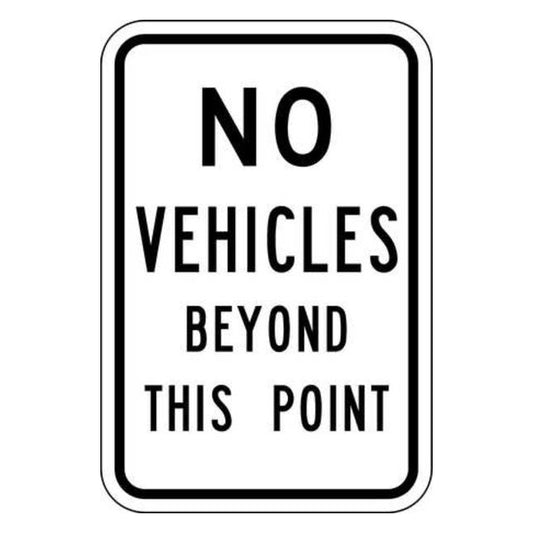 ZING 2238 Traffic Sign, No Vehicles Beyond, Egp, 12 x 18 in