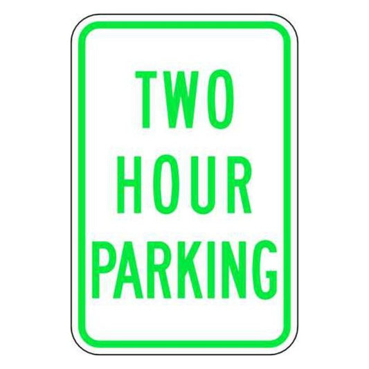 ZING 2508 Parking Sign, Two Hour Parking, Egp, 12 x 18 in